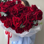 Букет из 25 красных французских роз — вид 4
